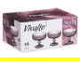 VIVALTO Copa Helado Rosa Rayas Vidrio 310 ml 12x12x9.8 cm (Set de 24)