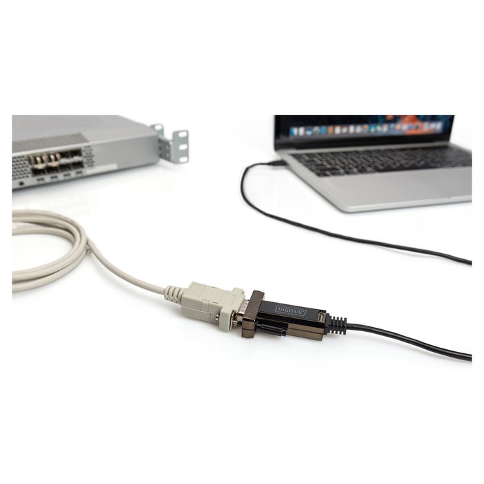 Digitus Adaptador USB 2.0/C a Serial D-Sub9 Macho/Macho con Cable de 1m Negro