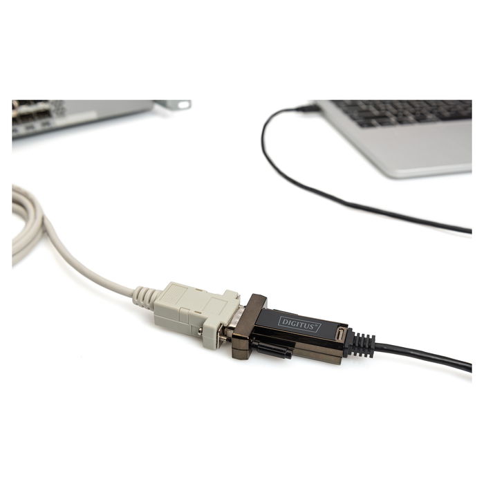 Digitus Adaptador USB 2.0/C a Serial D-Sub9 Macho/Macho con Cable de 1m Negro