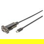 Digitus Adaptador USB 2.0/C a Serial D-Sub9 Macho/Macho con Cable de 1m Negro
