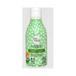 BORN TO BIO Gel Limpiador 2 en 1 para Bebé 300 ml - Cosmos Organic, Suave, Sin Perfume - Bio