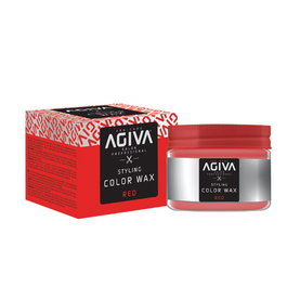 Agiva Cera para el Cabello con Color Rojo 120g | Fijación Fuerte y Brillo Duradero
