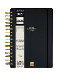 FINOCAM Agenda Anual Haiku Wire-O 2027 Tapa Extra con Goma Negro