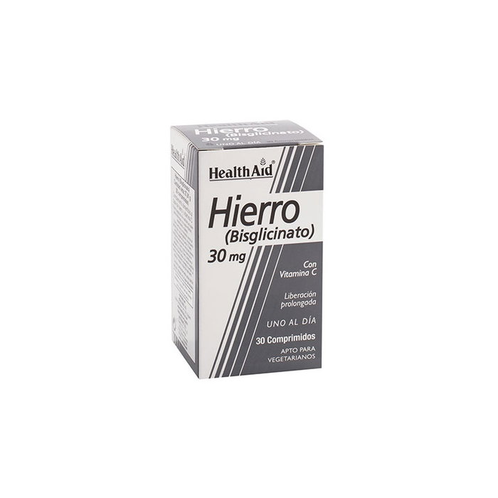 HEALTH AID Hierro Bisglicinato con Vitamina C 30 Comprimidos