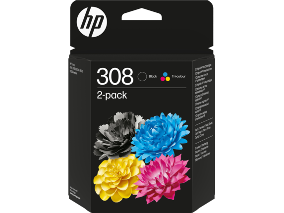 HP Pack de 2 Cartuchos de Tinta Original 308 Negro y Tricolor