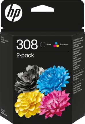 HP Pack de 2 Cartuchos de Tinta Original 308 Negro y Tricolor