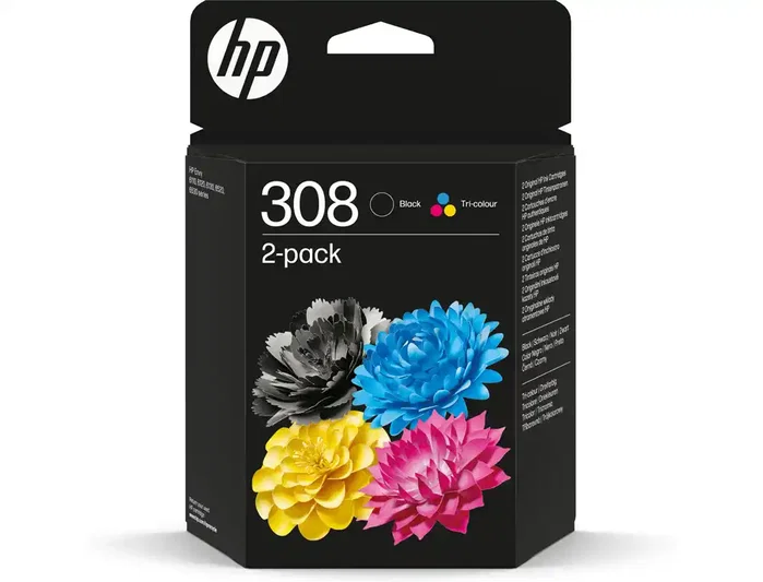 HP Pack de 2 Cartuchos de Tinta Original 308 Negro y Tricolor