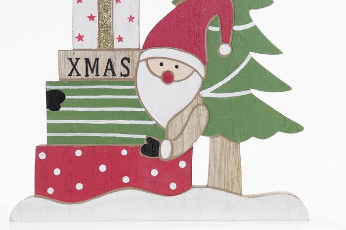 DKD Home Decor Decoracion Navidad Tradicional Verde Rojo Dorado Papanoel Arbol Regalos MDF 2 x 23.5 x 22 cm (6 Unidades)