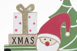 DKD Home Decor Decoracion Navidad Tradicional Verde Rojo Dorado Papanoel Arbol Regalos MDF 2 x 23.5 x 22 cm (6 Unidades)