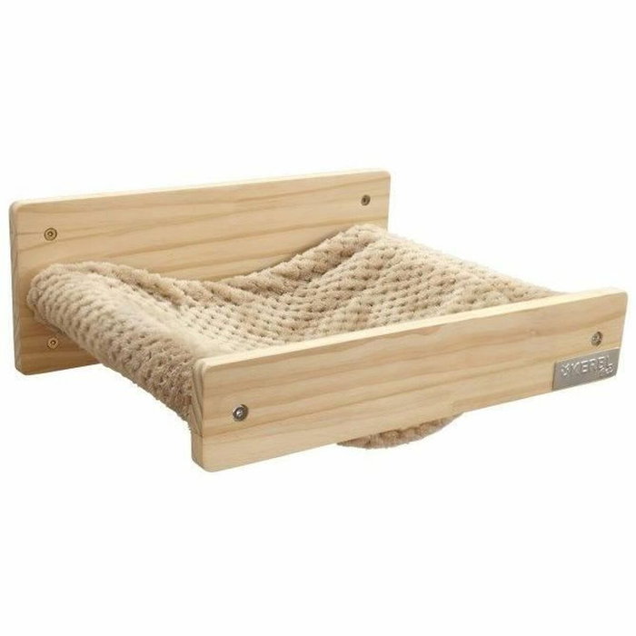 Kerbl Hamaca de pared Timber para gatos de madera maciza y felpa Kerbl Hamaca de pared Timber para gatos de madera maciza y felpa