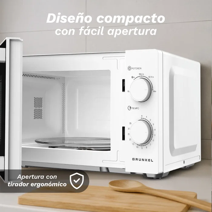 Grunkel MW-20EASY Microondas 20L 700W Blanco y Negro