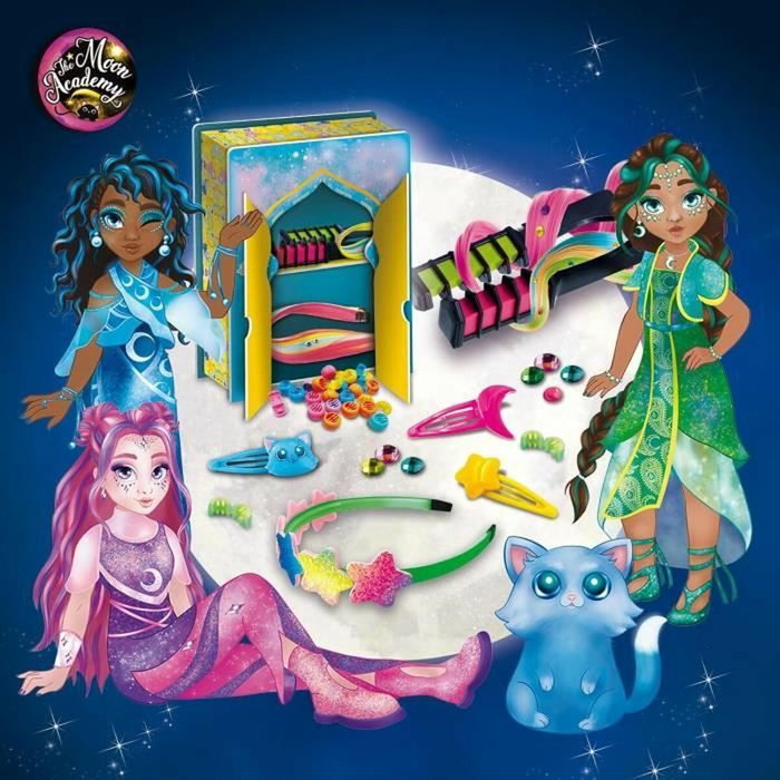Lisciani Giochi Peluquería - Kit de Ocio Creativo - The Moon Academy con Accesorios Varios y Coloraciones