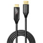 Lindy 40931 Cable Adaptador 2 m HDMI 2.1 a DisplayPort 1.4, 8K@60Hz 48 Gbps, Conectores Chapados en Oro, Color Negro