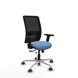 PIQUERAS Y CRESPO Silla de oficina Zulema Azul cielo con respaldo de malla Negro