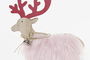 DKD Home Decor Figura Navidad Reno LED Beige Rosa Poliéster MDF 5 x 16 x 23 cm (4 Unidades)