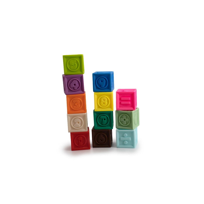 Tachan Set de 12 Cubos Didácticos para Aprendizaje de Números y Colores, +6 meses