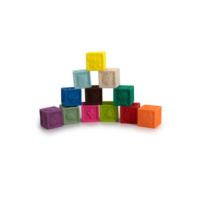 Tachan Set de 12 Cubos Didácticos para Aprendizaje de Números y Colores, +6 meses