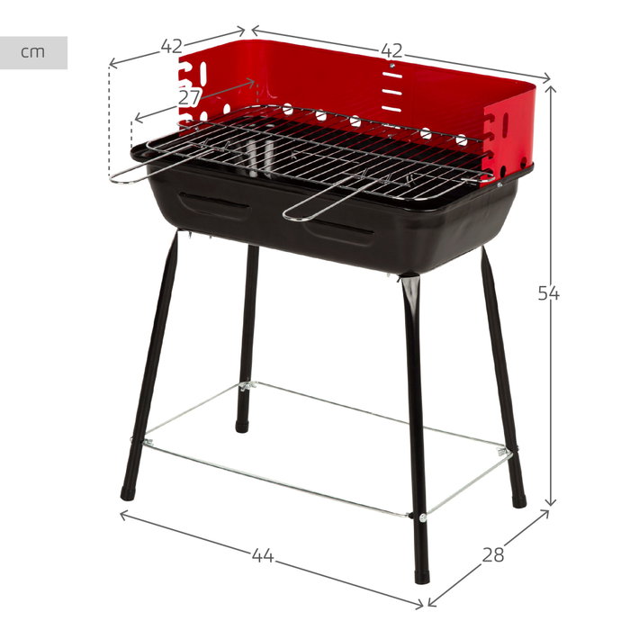 Aktive Barbacoa portátil de carbón pequeña con altura regulable y cortavientos Aktive Barbacoa portátil de carbón pequeña con altura regulable y cortavientos