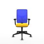 PIQUERAS Y CRESPO Silla de oficina Motilla con mecanismo Sincro, Amarillo y Azul