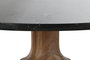 DKD Home Decor Mesa Comedor Moderna Acacia Marmol Negro Natural 115 x 115 x 76 cm