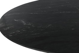 DKD Home Decor Mesa Comedor Moderna Acacia Marmol Negro Natural 115 x 115 x 76 cm
