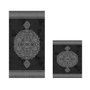 Mijölnir 510602 Juego de Alfombrillas de Baño Negro Blanco, 100% Poliéster, Antideslizante, Lavable a Máquina