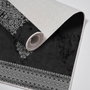 Mijölnir 510602 Juego de Alfombrillas de Baño Negro Blanco, 100% Poliéster, Antideslizante, Lavable a Máquina