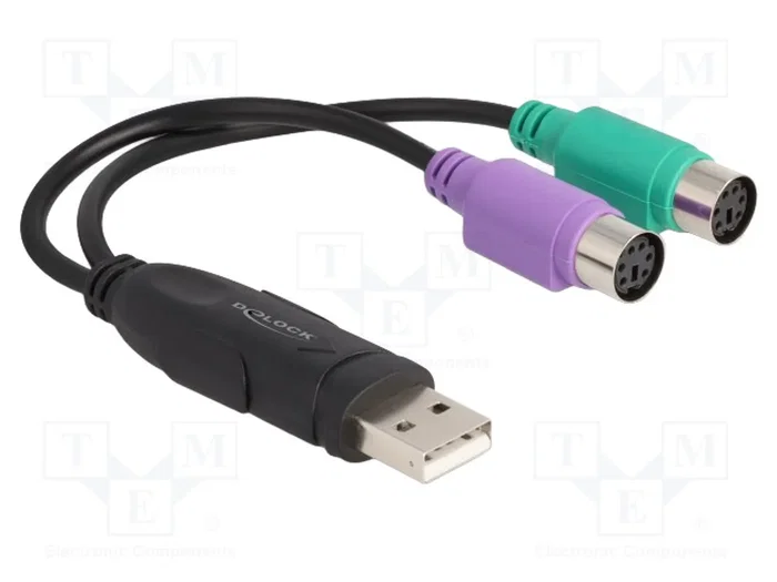 DeLOCK Adaptador USB a PS/2 61051 con 2x Mini-DIN y USB A DeLOCK Adaptador USB a PS/2 61051 con 2x Mini-DIN y USB A