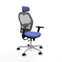 PIQUERAS Y CRESPO Silla de oficina Jorquera con mecanismo Sincro/Traslack, Azul claro y Gris