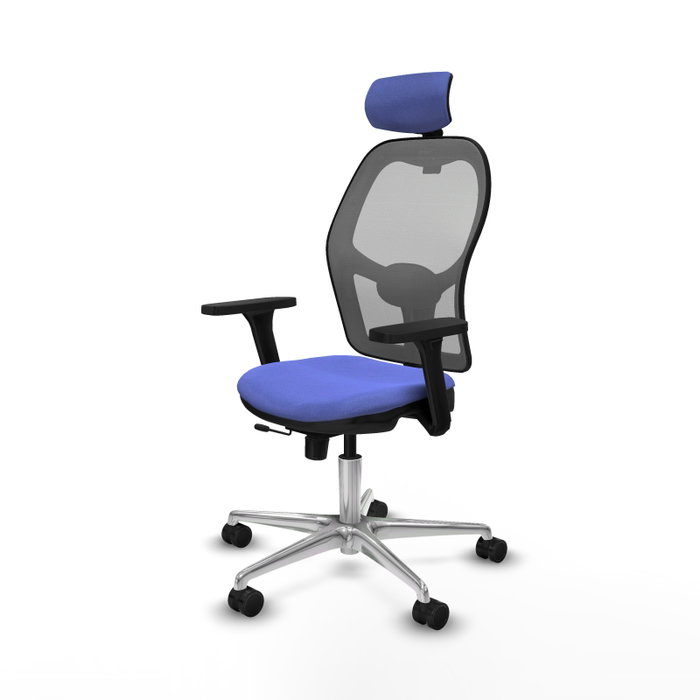 PIQUERAS Y CRESPO Silla de oficina Jorquera con mecanismo Sincro/Traslack, Azul claro y Gris PIQUERAS Y CRESPO Silla de oficina Jorquera con mecanismo Sincro/Traslack, Azul claro y Gris