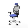 PIQUERAS Y CRESPO Silla de oficina Jorquera con mecanismo Sincro/Traslack, Azul claro y Gris