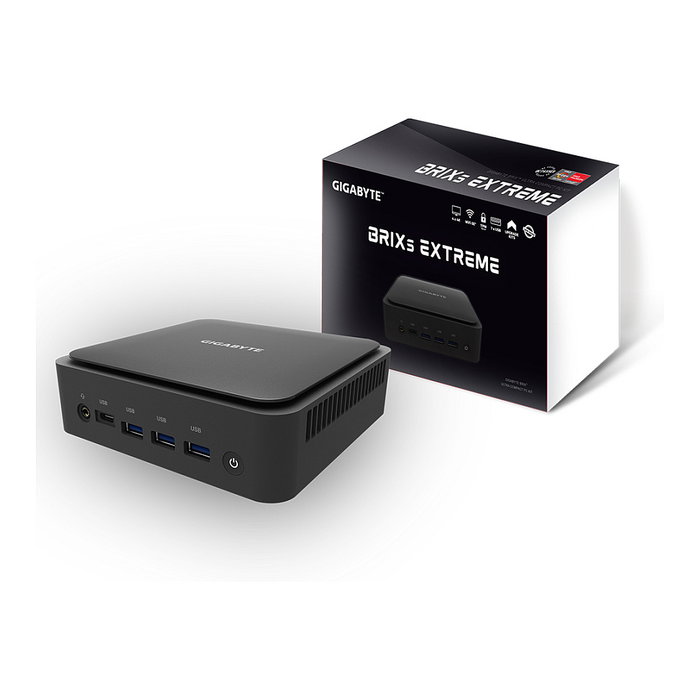 Gigabyte GB-BER7-8840 Mini PC Barebone AMD Ryzen 7 PRO 8840U, 8 núcleos, AMD Radeon 780M, DDR4, M.2 SSD, Wi-Fi 6, Gigabit Ethernet, HDMI 2.0b, DisplayPort 1.4, Negro