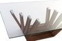 DKD Home Decor Mesa de Centro Rebeca de Nogal y Cristal