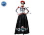 Disfraz Esqueleto Mejicano Catrina para Mujer Talla XXL - Vestido y Cinturón con Calaveras para Halloween / Día de Muertos - Temática Adulto