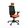 PIQUERAS Y CRESPO Silla de oficina Mardos con mecanismo Sincro/Traslack Naranja y Negro