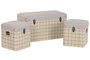 DKD Home Decor Baul Scandi Beige Negro 40 x 44 x 80 cm Set 3