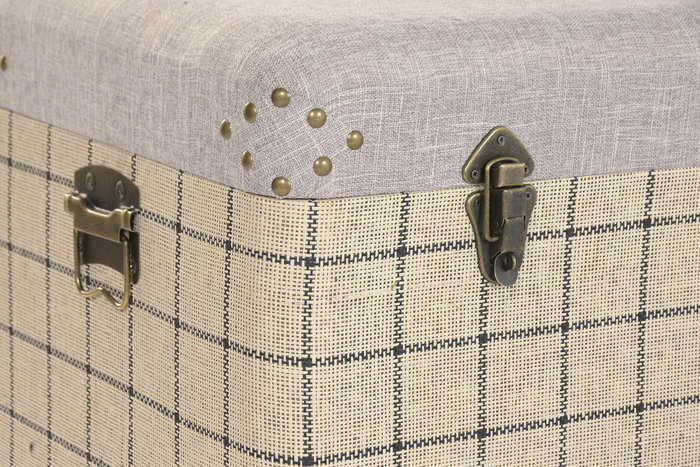 DKD Home Decor Baul Scandi Beige Negro 40 x 44 x 80 cm Set 3