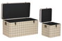 DKD Home Decor Baul Scandi Beige Negro 40 x 44 x 80 cm Set 3