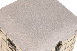 DKD Home Decor Baul Scandi Beige Negro 40 x 44 x 80 cm Set 3