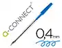 Q-connect Boligrafo Transparente Azul Medio KF26039 con Capuchón y Trazo 0,4 mm