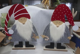 DKD Home Decor Figura MDF y Fieltro Gnomo Surtido de 2 unidades