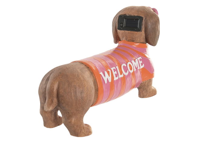 DKD Home Decor Figura Perro LED Magnesia Naranja Azul 14 x 25.5 x 50 cm (2 Unidades)