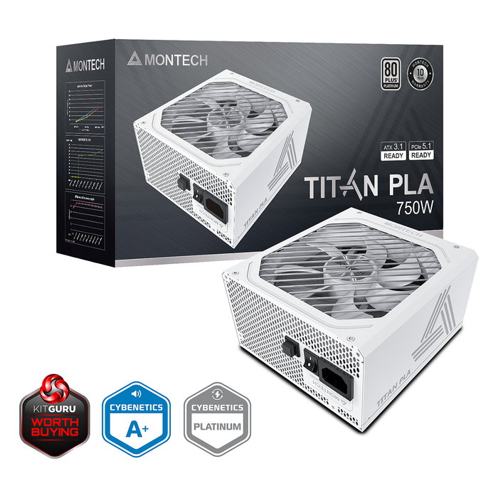 Montech Titan PLA 750W PCIe 5.1 Modular, Blanco