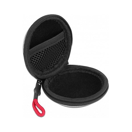 DeLOCK Funda Protectora para Auriculares Intrauditivos Negro y Gris