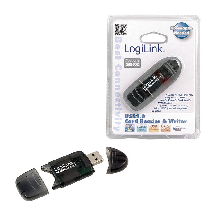 LogiLink MulticardReader 2.0 Lector de tarjetas USB 2.0 Negro