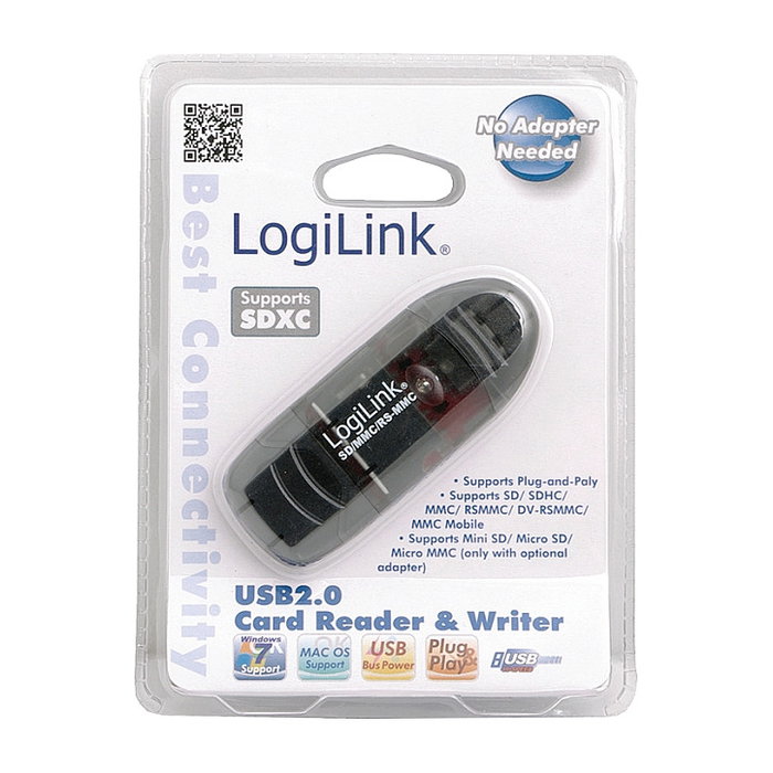 LogiLink MulticardReader 2.0 Lector de tarjetas USB 2.0 Negro