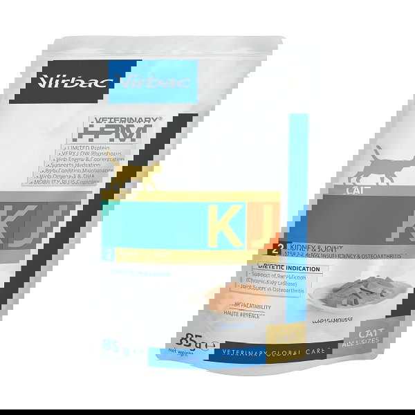 Virbac HPM KJ2 Mousse Renal y Articular para Gatos - 12 Sobres de 85 g