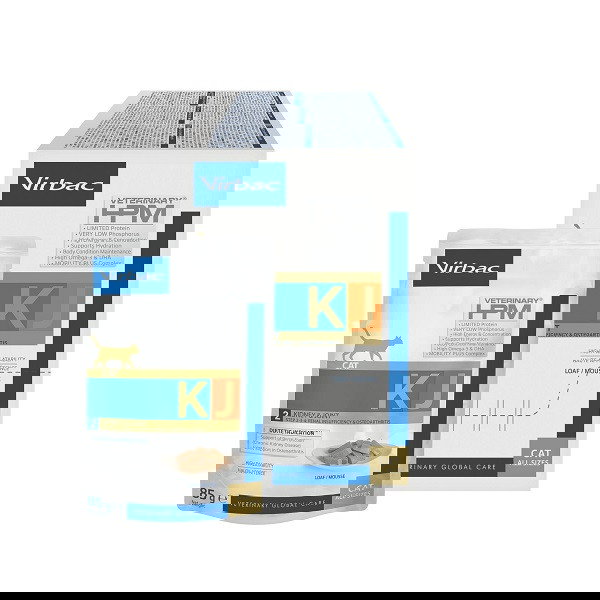 Virbac HPM KJ2 Mousse Renal y Articular para Gatos - 12 Sobres de 85 g