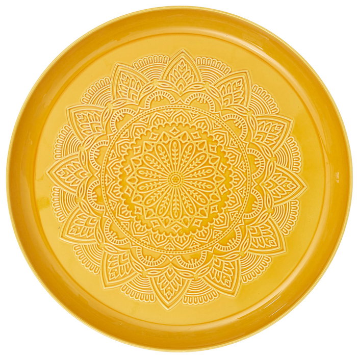Home Deco Factory Bandeja Mirage Metal Diámetro 41.5 cm con Decoración de Mandala Colores Surtidos