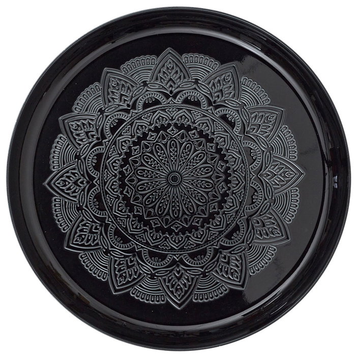 Home Deco Factory Bandeja Mirage Metal Diámetro 41.5 cm con Decoración de Mandala Colores Surtidos